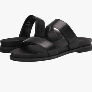 🪅 HUSH PUPPIES Women Adjustable straps flat black sandals bounce  size 7